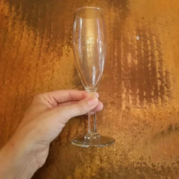 Vintage 90s Pair of Champagne Flutes + Textured - Picture 2 of 3